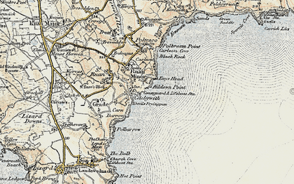 Old map of Cadgwith in 1900