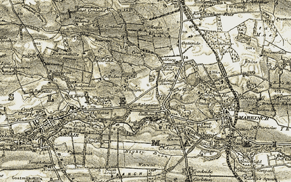 Old map of Cadham in 1903-1908