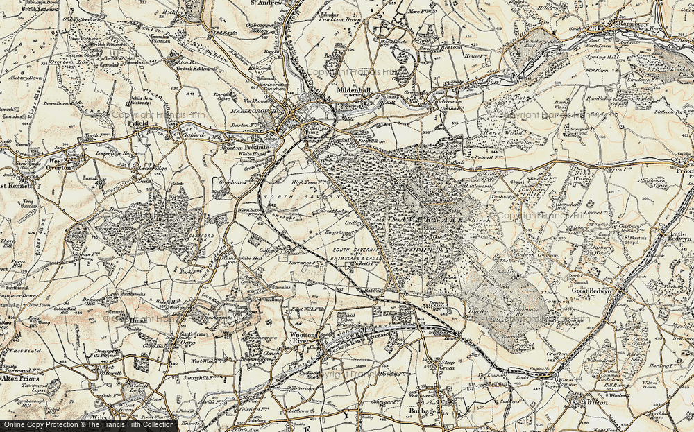 Old Map of Historic Map covering Braydon Hook in 1897-1899