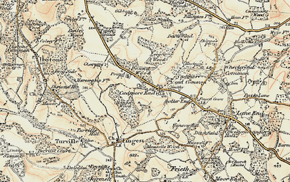 Old map of Cadmore End in 1897-1898
