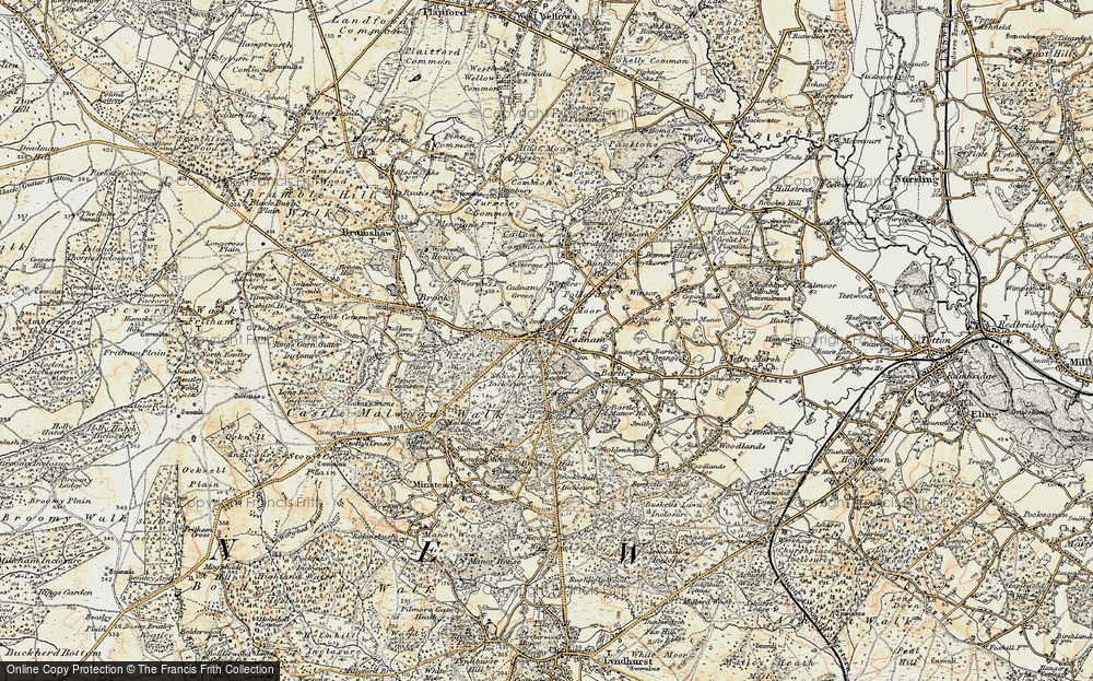 Old Map of Historic Map covering Bartley Lodge in 1897-1909