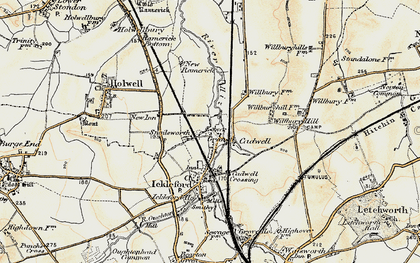 Old map of Cadwell in 1898-1899