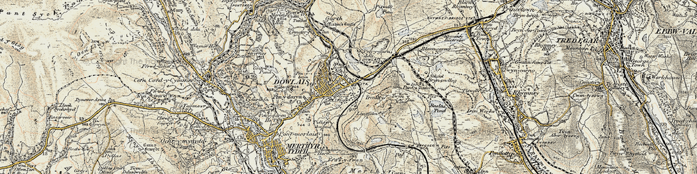 Old map of Caeharris in 1900