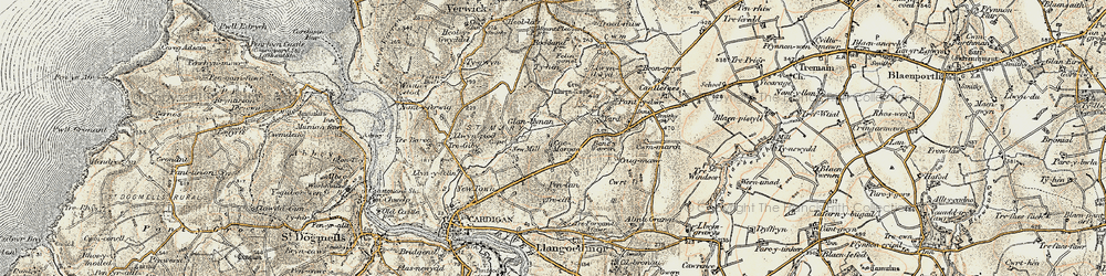 Old map of Caemorgan in 1901