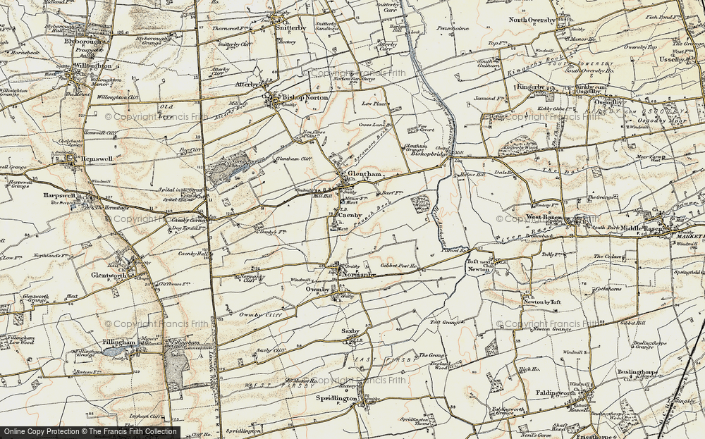 Old Map of Caenby, 1903 in 1903