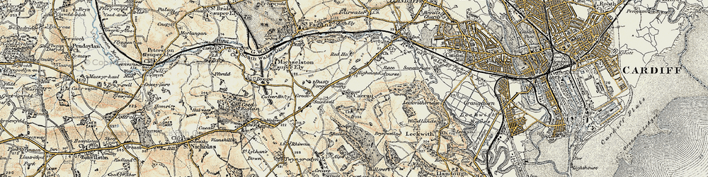 Old map of Caerau in 1899-1900