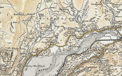Old map of Uwch-mynydd in 1902-1903