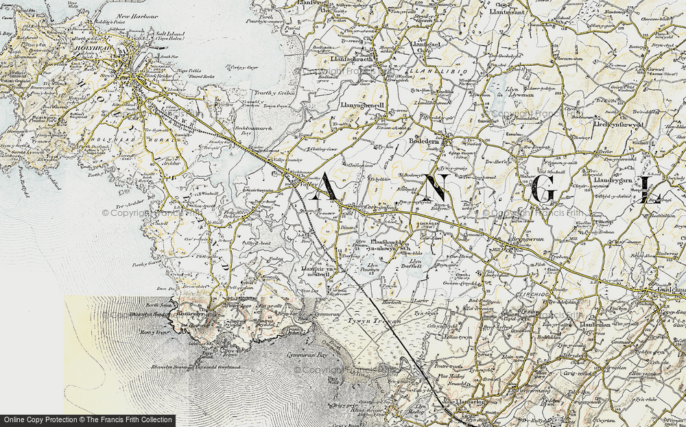 Old Map of Historic Map covering Ysbylldir in 1903-1910