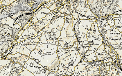 Old map of Caerhun in 1903-1910