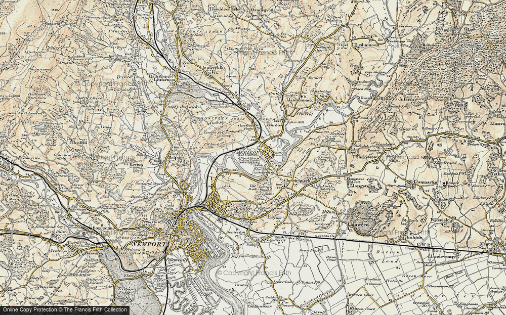 Old Map of Caerleon, 1899-1900 in 1899-1900