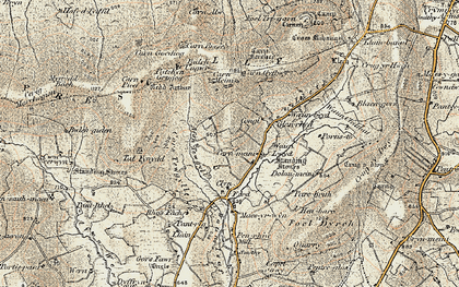 Old map of Bedd Arthur in 1901