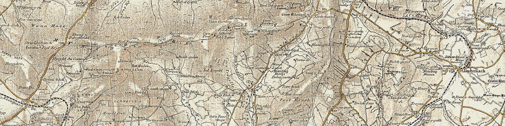 Old map of Afon Tewgyll in 1901