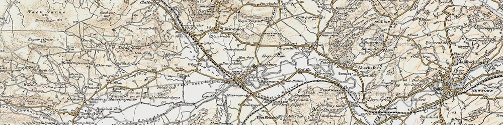Old map of Caersws in 1902-1903