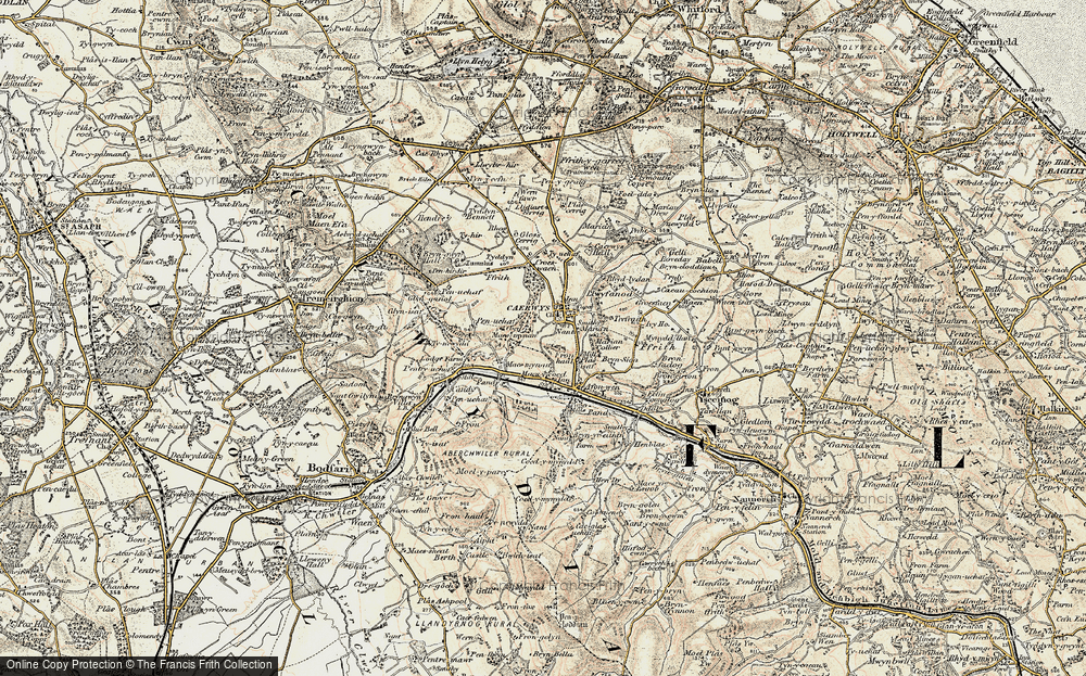 Old Map of Caerwys, 1902-1903 in 1902-1903