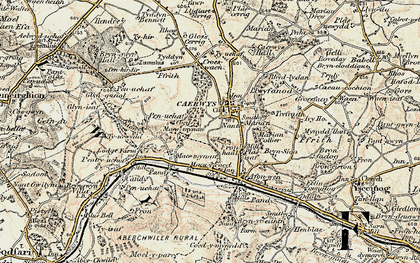 Old map of Caerwys in 1902-1903