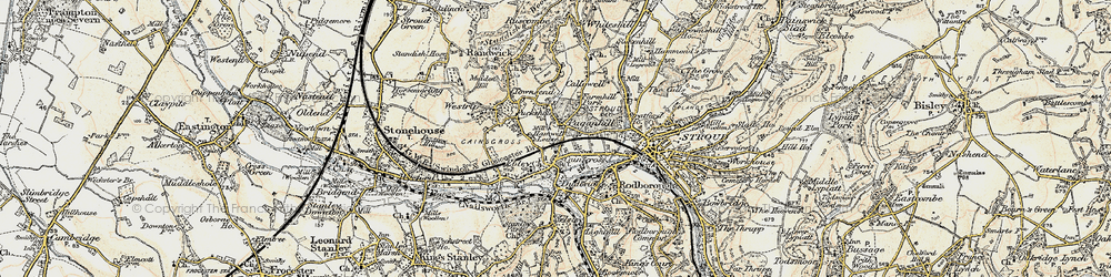 Old map of Cainscross in 1898-1900