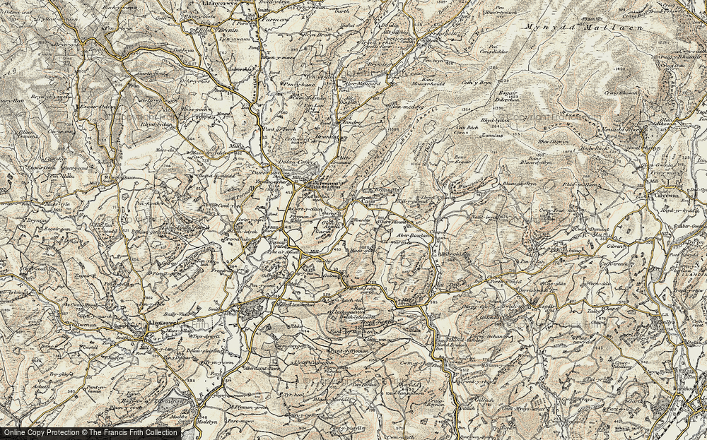 Old Map of Historic Map covering Banc Bronffin in 1900-1902