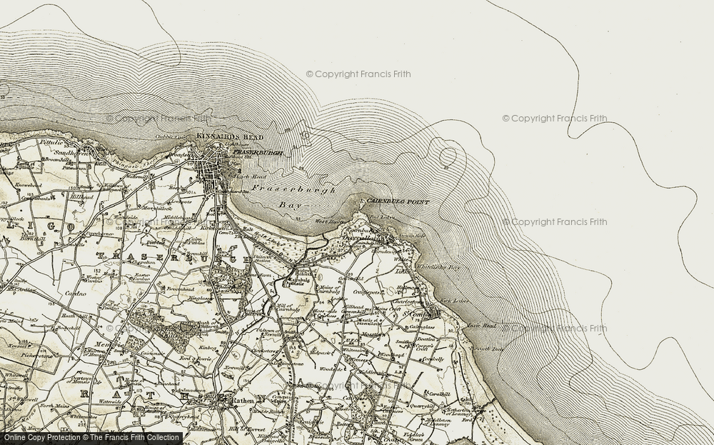 Old Map of Cairnbulg, 1909-1910 in 1909-1910