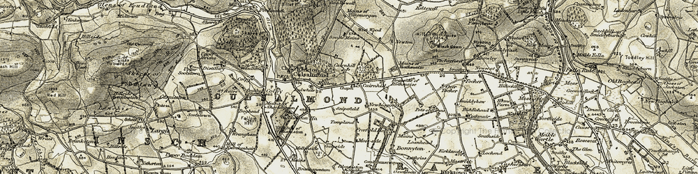 Old map of Cairnhill in 1908-1910
