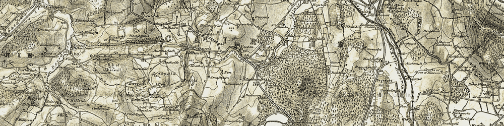 Old map of Wood of Milleath in 1908-1910