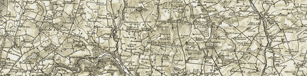 Old map of Cairnorrie in 1909-1910