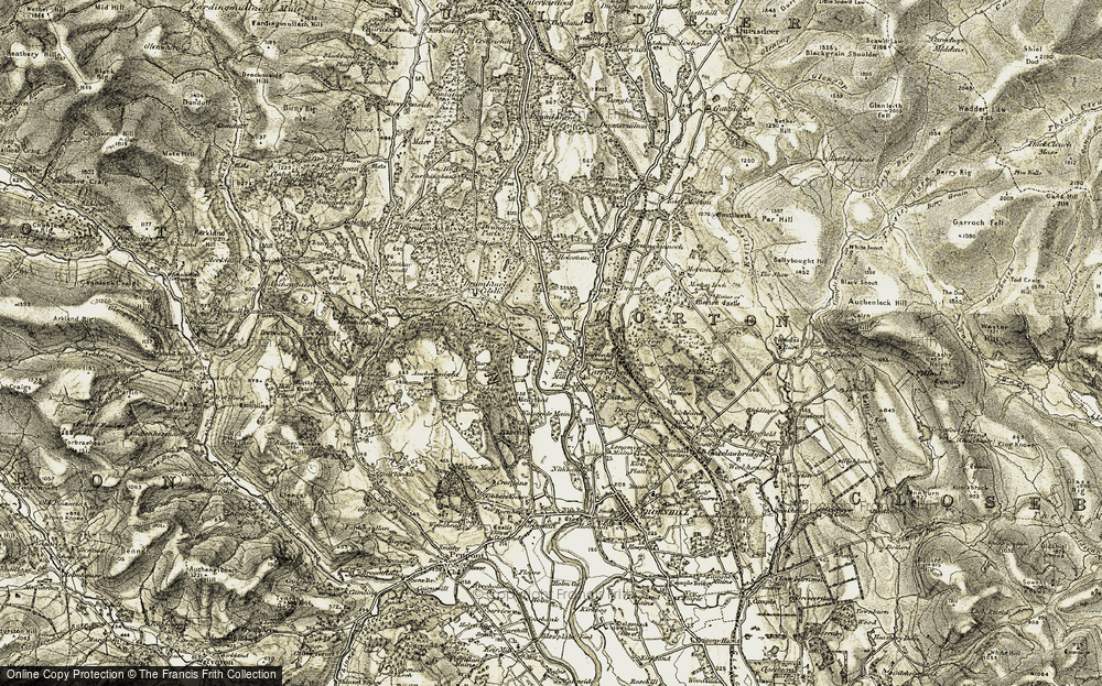 Old Map of Historic Map covering Bogrie Wood in 1904-1905