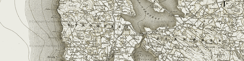 Old map of Bruna Fea in 1912
