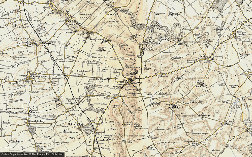 Old Map of Caistor, 1903-1908 in 1903-1908