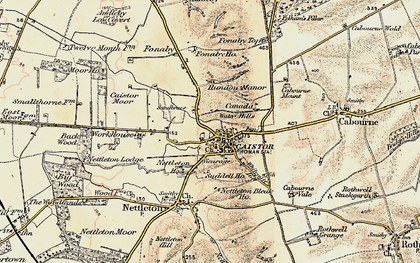 Old map of Caistor in 1903-1908