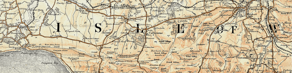 Old map of Calbourne in 1899-1909