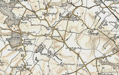 Old map of Driby Top in 1902-1903