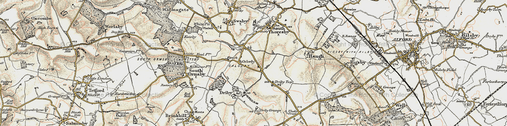 Old map of Calceby in 1902-1903