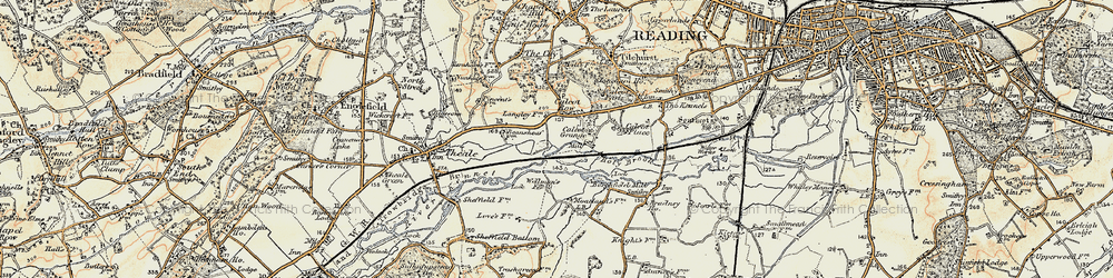 Old map of Calcot in 1897-1900