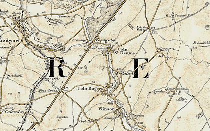 Old map of Calcot in 1898-1899