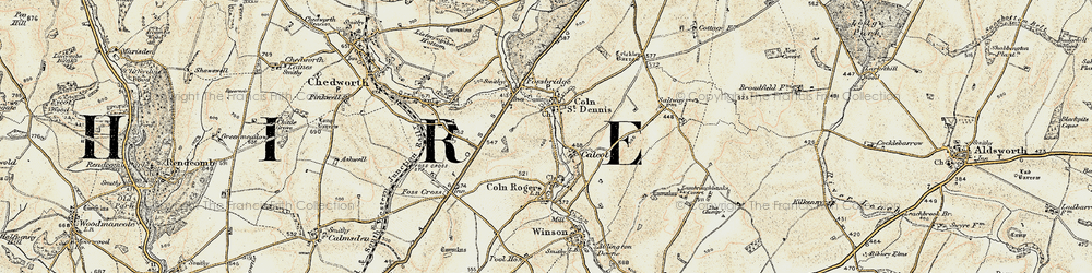 Old map of Calcot in 1898-1899