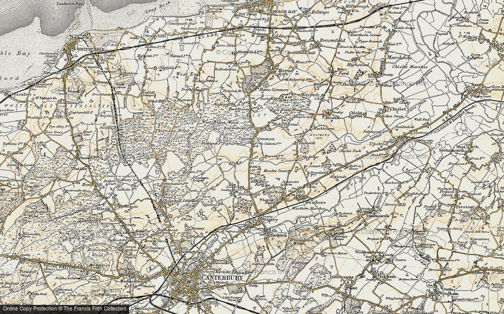 Old Map of Historic Map covering Wealden Forest Park in 1898-1899