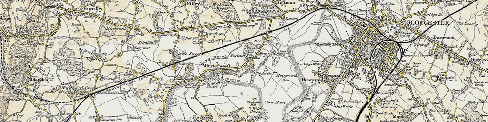 Old map of Calcott's Green in 1898-1900