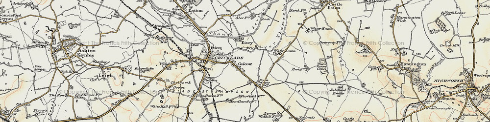 Old map of Calcutt in 1898-1899