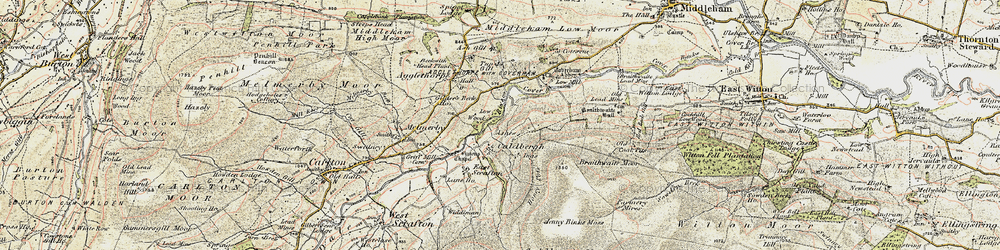 Old map of Ashgill in 1904