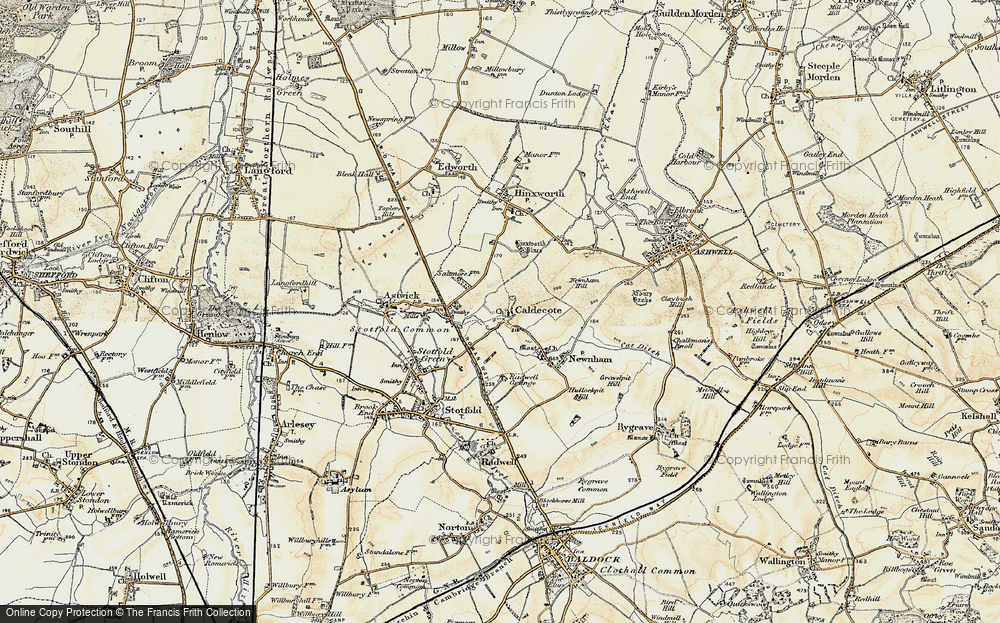 Old Map of Caldecote, 1898-1901 in 1898-1901