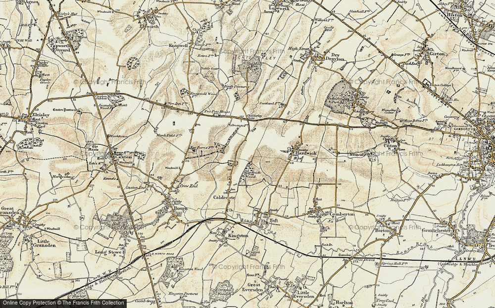 Old Map of Caldecote, 1899-1901 in 1899-1901