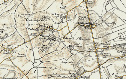 Old map of Caldecote in 1901