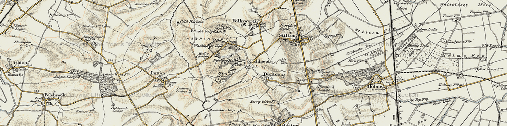 Old map of Caldecote in 1901