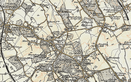 Old map of Caldecote Hill in 1897-1898