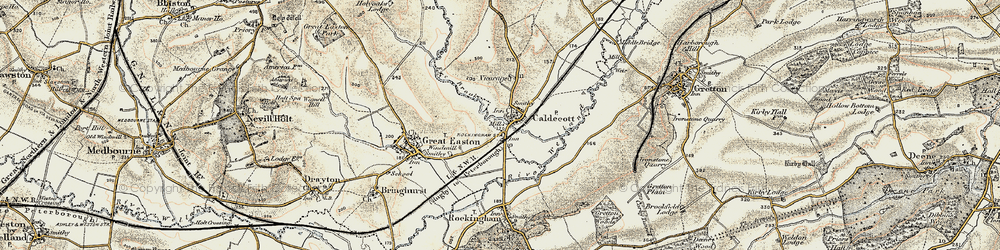 Old map of Caldecott in 1901-1902