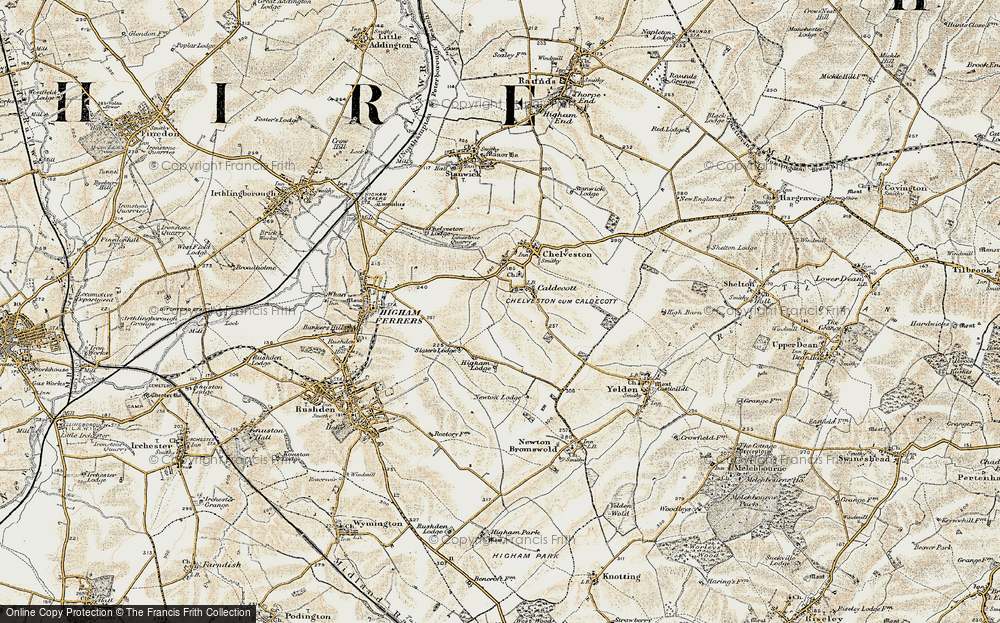 Old Map of Caldecott, 1901 in 1901