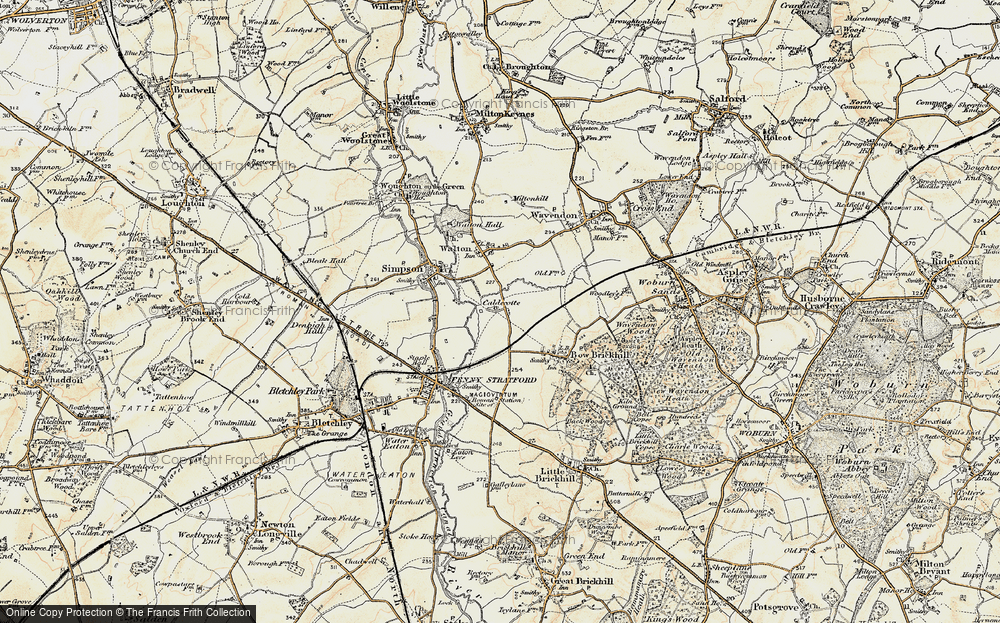 Old Map of Caldecotte, 1898-1901 in 1898-1901