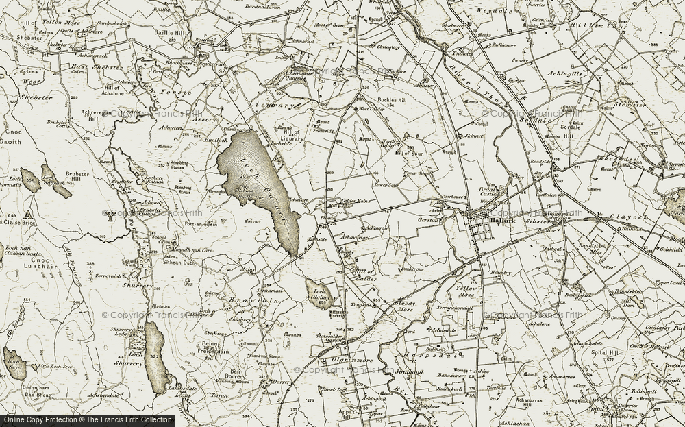 Old Map of Historic Map covering Achavarigel in 1911-1912
