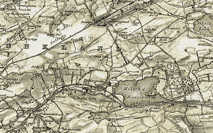 Old map of Caldercruix in 1904-1905