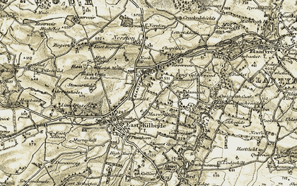 Old map of Calderwood in 1904-1905